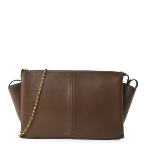 celine tri-fold clutch on chain in havana supple natural calfskin|CELINE Supple Natural Calfskin Tri.